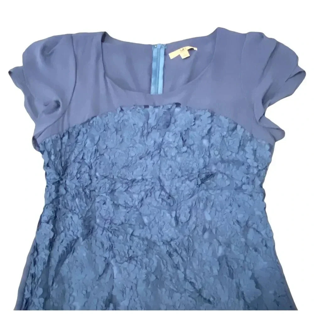 Ya Los Angeles Blue Dress Womens Large Layered Dress Ruffling Texture - Picture 9 of 11